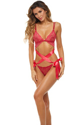 Love Status Lace Bra Set Two Piece Small Medium Red Lingerie > Clothes > Bra Sets